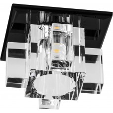 Светильник встраиваемый светодиодный Feron 1525 потолочный 10W 3000K прозрачно-черный