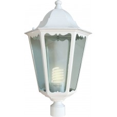 Светильник садово-парковый Feron 6103 шестигранный на столб 60W E27 230V, белый