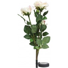 Светильник садово-парковый на солнечной батарее "Ветка розы", белый, 3 LED (белый), H 80cм , PL308, артикул 06267