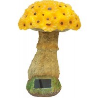 Светильник садово-парковый "Гриб цветной" (желтый), 1 белый LED, батарейка 1*АА Ni-CD, 170*165*250мм, E81