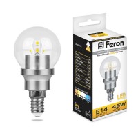 Лампа светодиодная Feron LB-40 Шарик E14 4,5W 2700K