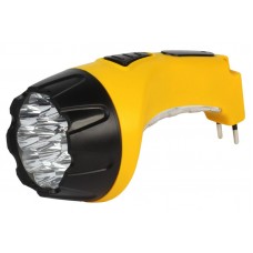 Аккумуляторный светодиодный фонарь 15+10 LED с прямой зарядкой Smartbuy, желтый 