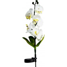Светильник садово-парковый на солнечной батарее "Орхидея белая с желтым", 5 LED белый, 70см , PL301