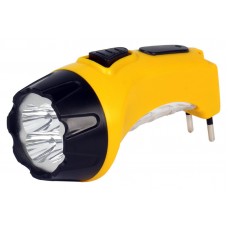 Аккумуляторный светодиодный фонарь 4+6 LED с прямой зарядкой Smartbuy, желтый 