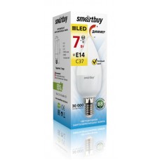 Светодиодная (Диммер) Лампа Smartbuy-C37-07W/3000/E14 