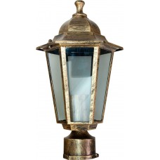 Светильник садово-парковый Feron 6103 шестигранный на столб 60W E27 230V, черное золото