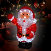Акриловый светодиодный  Дед Мороз разноцветный маленький