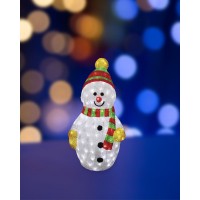 Акриловый светодиодный Снеговик разноцветный маленький